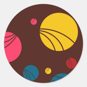 Positieve, speelse, gelukkige, moderne, coole cirk ronde sticker