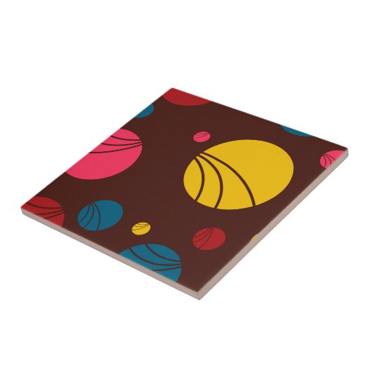 Positieve, speelse, gelukkige, moderne, coole cirk tegeltje (Zijkant)