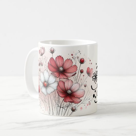 Positieve Spreuken Bloemen Mok (Voorkant links)