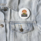 Positieve Sun Peace Hippie Retro Kies Kindness Ea Ronde Button 5,7 Cm (In situ)