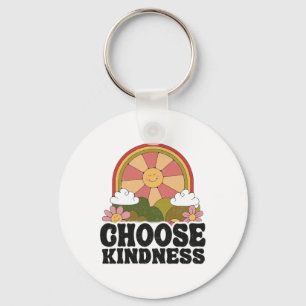 Positieve Sun Peace Hippie Retro Kies Kindness Ea Sleutelhanger