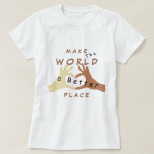 Positieve tekst T-shirt maken wereld een betere pl