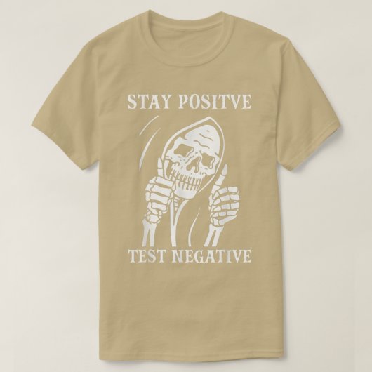 Positieve test negatief lazy Halloween-kostuum T-shirt (Design voorkant)