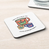 Positieve thee Optimistic Tea Lover Phrase Bier Onderzetter (Linkerzijde)