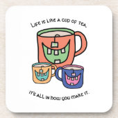 Positieve thee Optimistic Tea Lover Phrase Bier Onderzetter (Voorkant)