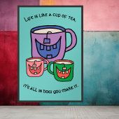 Positieve thee Optimistic Tea Lover Phrase Poster