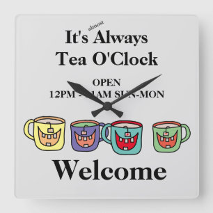 Positieve Theemokken Theewinkel Cafe Phrase Thee o Vierkante Klok