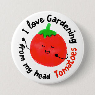 Positieve tomatentuin - van mijn hoofd tomaten ronde button 7,6 cm