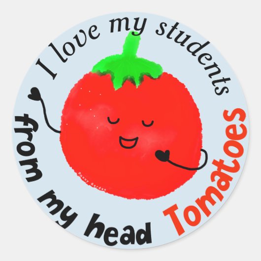Positieve tomatentuin - van mijn hoofd tomaten ronde sticker (Voorkant)