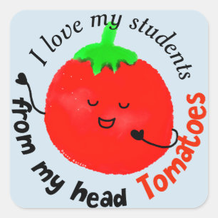 Positieve tomatentuin - van mijn hoofd tomaten vierkante sticker