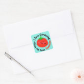 Positieve tomatentuin - van mijn hoofd tomaten vierkante sticker (Envelop)