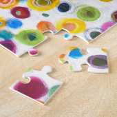 Positieve trillingen - kleurrijke Abstracte cirkel Legpuzzel (Zijkant)