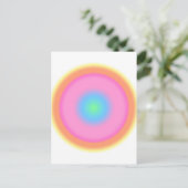 Positieve trillingen - kleurrijke radiale gradiënt briefkaart (Staand voorkant)