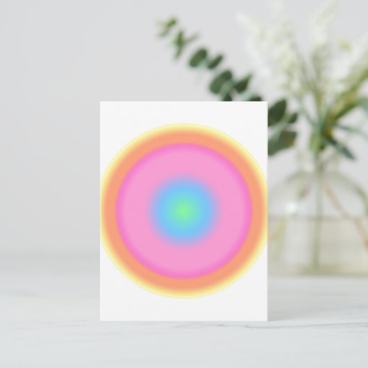 Positieve trillingen - kleurrijke radiale gradiënt briefkaart (Staand voorkant)