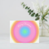 Positieve trillingen - kleurrijke radiale gradiënt feestdagenkaart (Staand voorkant)