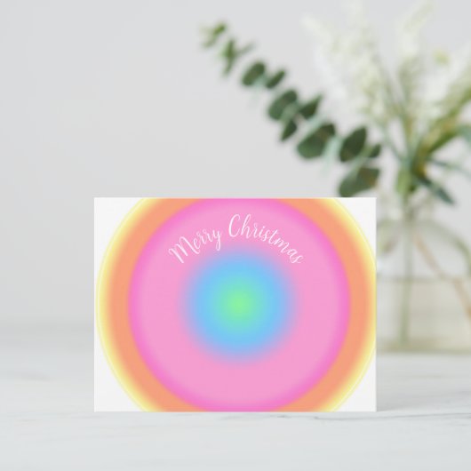 Positieve trillingen - kleurrijke radiale gradiënt feestdagenkaart (Staand voorkant)
