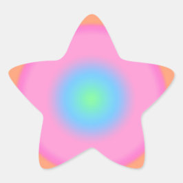 Positieve trillingen - kleurrijke radiale gradiënt ster sticker
