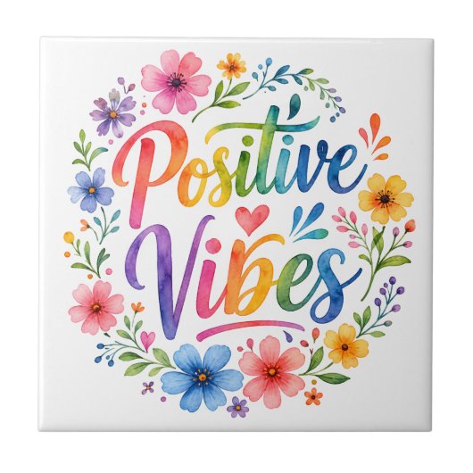 Positieve trillingen tegeltje (Voorkant)