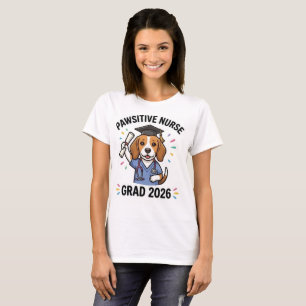 Positieve Verpleegster Beagle Hond Afstudeerklas 2 T-shirt