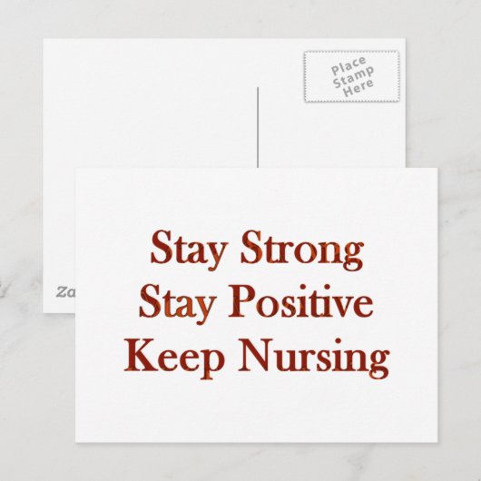 Positieve verpleegster briefkaart (Voorkant / Achterkant)