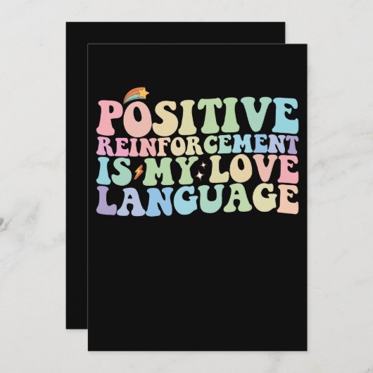 Positieve versterking is mijn liefdestaal Groovy Kaart (Voorkant / Achterkant)