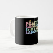 Positieve versterking is mijn liefdestaal Groovy Koffiemok (Voorkant links)