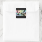Positieve versterking is mijn liefdestaal Groovy Vierkante Sticker (Tas)