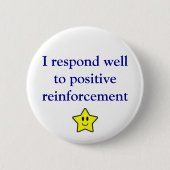 Positieve versterking ronde button 5,7 cm (Voorkant)