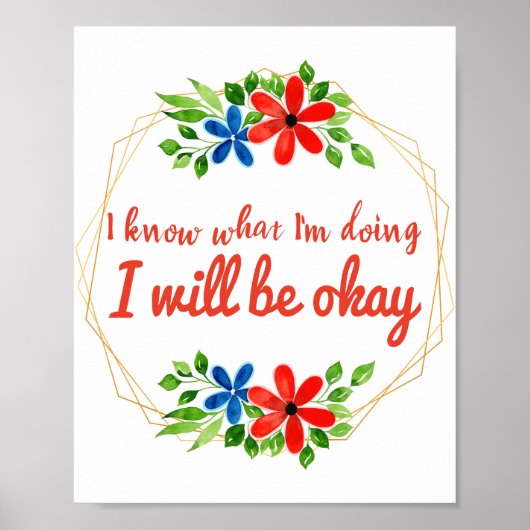 positieve vibe gezegden voor werk en zelfliefde poster (Voorkant)