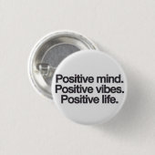 positieve vibe-toets ronde button 3,2 cm (Voorkant /achterkant)