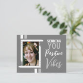 Positieve vibes-aanmoediging: foto grijs wit toevo briefkaart (Staand voorkant)