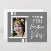 Positieve vibes-aanmoediging: foto grijs wit toevo briefkaart (Voorkant / Achterkant)
