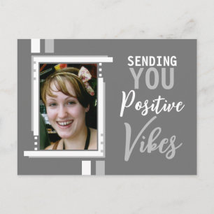 Positieve vibes-aanmoediging: foto grijs wit toevo briefkaart