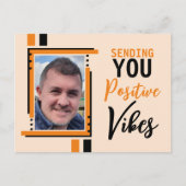 Positieve vibes-aanmoediging voeg foto-oranje toe briefkaart (Voorkant)