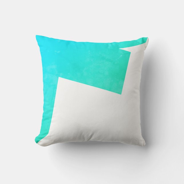 Positieve Vibes Abstracte Art Blue Cushion Pillow Kussen (Voorkant)