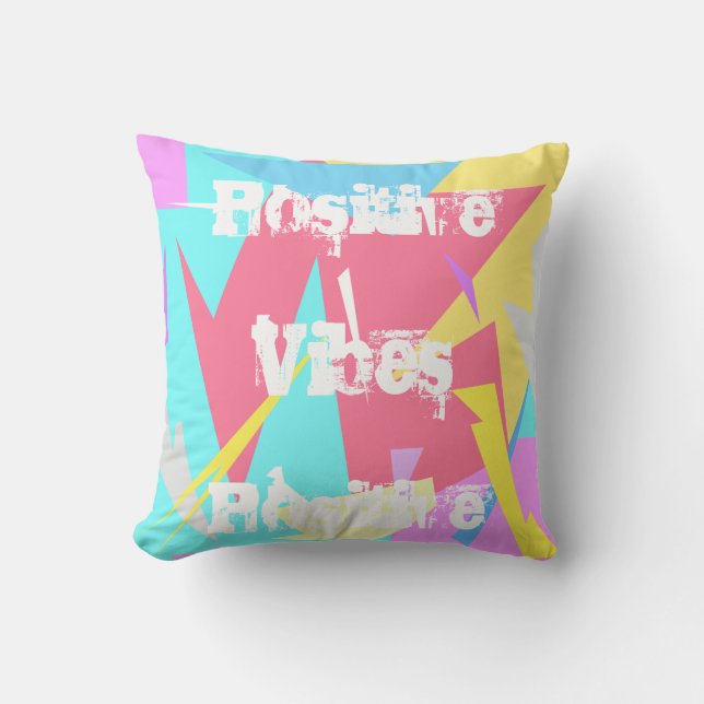 Positieve Vibes Abstracte kunstpaasmodepilaar Kussen (Voorkant)