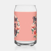 Positieve vibes alleen bloemenkrans ontwerp blikvorm glas (Rechts)