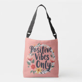 Positieve vibes alleen bloemenkrans ontwerp crossbody tas (Voorkant)