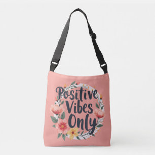 Positieve Vibes Alleen Bloemenkranz Ontwerp Crossbody Tas