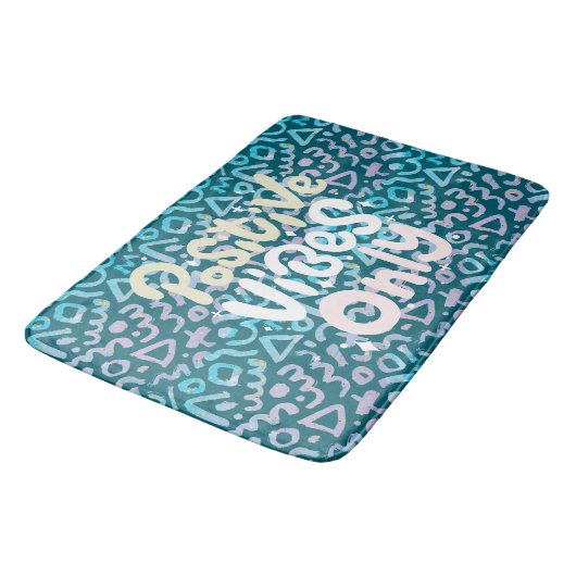 Positieve vibes alleen groen geometrisch badmat (Gekanteld)