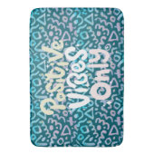 Positieve vibes alleen groen geometrisch badmat (Voorkant Verticaal)