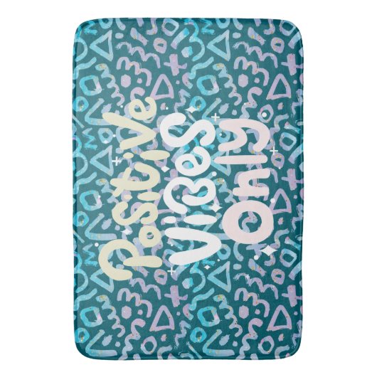 Positieve vibes alleen groen geometrisch badmat (Voorkant Verticaal)