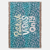 Positieve vibes alleen groen geometrisch deken (Voorkant Verticaal)