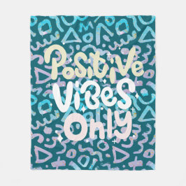 Positieve vibes alleen groen geometrisch fleece deken