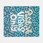 Positieve vibes alleen groen geometrisch fleece deken (Voorkant (Horizontaal))