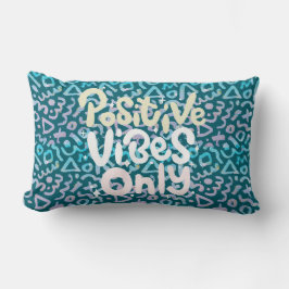 Positieve vibes alleen groen geometrisch kussen