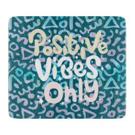 Positieve vibes alleen groen geometrisch snijplank