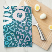 Positieve vibes alleen groen geometrisch theedoek (Quarter Fold)