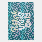 Positieve vibes alleen groen geometrisch theedoek (Verticaal)