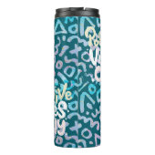 Positieve vibes alleen groen geometrisch thermosbeker (Achterkant)